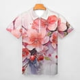 thumbnail image 3 of Cherry Blossom Pink (5) Men Zipper T-shirt Summer Casual Short Sleeve T-shirt Top, 3 of 7