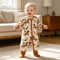 thumbnail image 7 of Kogui Newborn Sleepers Footless Long/Short Sleeve Baby Romper with Zipper Infant Sleepwear 0 3 6 9 12 18 24 Months (Coffee,12-18 Months), 7 of 7