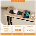 thumbnail image 4 of 39" Console Table with Power Outlet, 5.9" Narrow Sofa Table, Oak | Entryway Table with Charging Station & 4.9 Ft Extension Cord & Adjustable Feet, behind Couch Table for Living Room, Hallway, 4 of 7