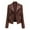 Coffee, variant on LYXSSBYX Plus Size Womens Shackets Hot Sale Clearance Women Ladies Lapel Motor Jacket Coat Zip Biker Short Punk Cropped Tops