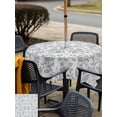 thumbnail image 6 of Square Outdoor Tablecloth with Umbrella Hole Farmhouse Flower Outside Table Cloth Waterproof Patio Table Cover Botanical Vintage Light Blue Leaf Zipper Tablecloths for Picnic Party Camping 60x60 Inch, 6 of 8