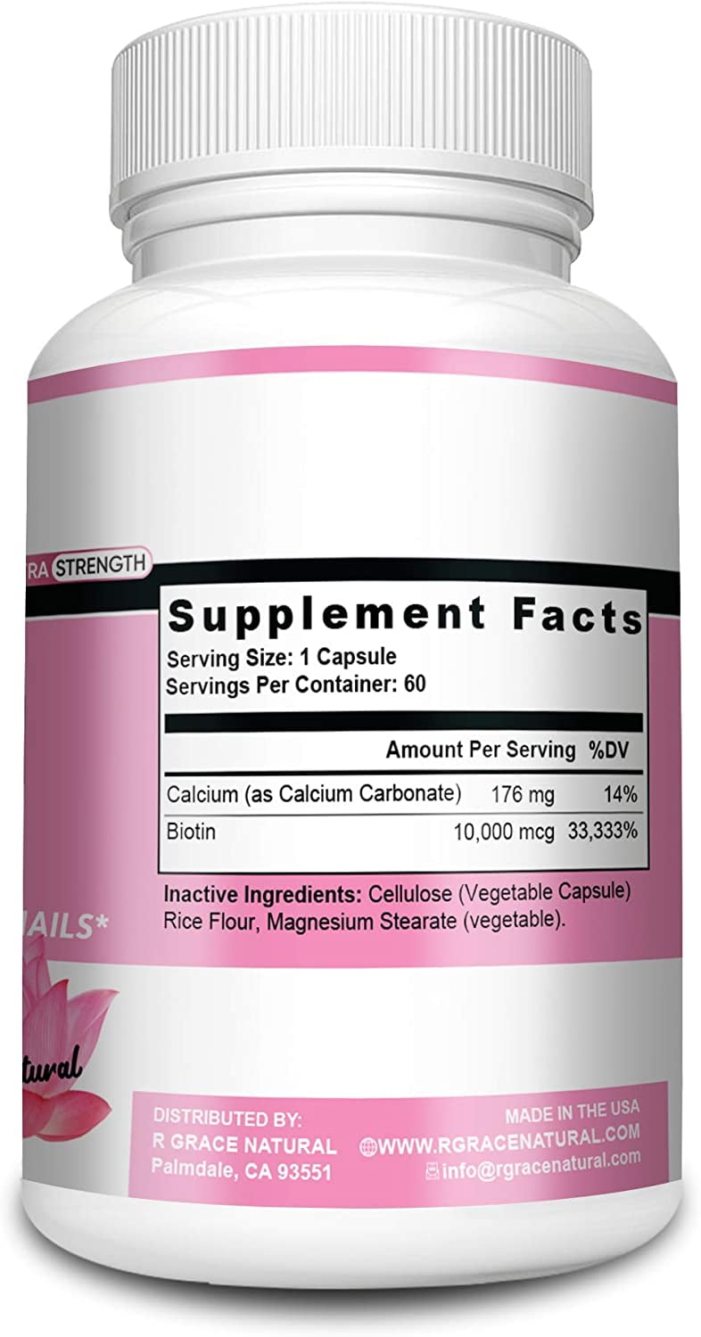 Biotin Capsules with Collagen and Keratin  25000MCG Per Serving  Biotin  Vitamins for Hair Skin and Nails  Premium Biotin Supplement for Hair  Growth for Women and Men  Metabolism Support  60 Caps  Walmartcom