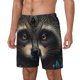 thumbnail image 1 of Balery Tribal Style Raccoon Bañador para hombre, shorts de playa de secado rápido con entrepierna y forro de compresión-Small, 1 of 6