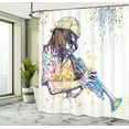 thumbnail image 5 of Ambesonne Jazz Shower Curtain, Entertainment Vivid Art, 69"Wx70"L, Purple Yellow, 5 of 5