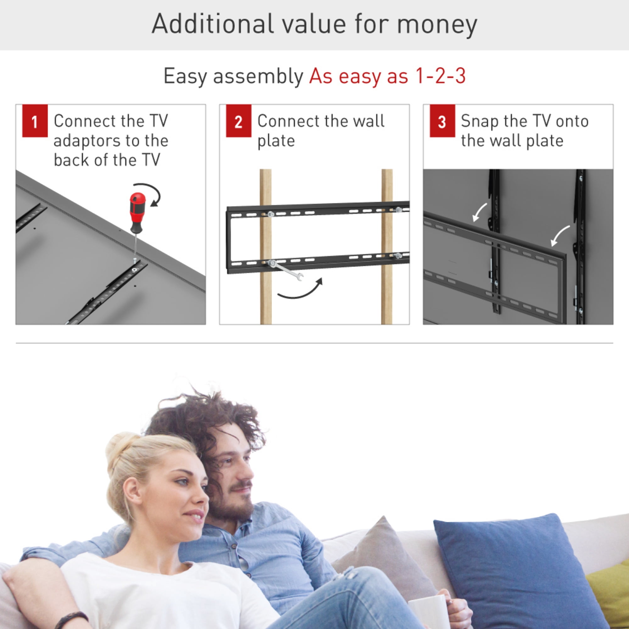 Barkan E407 Tv Wall Mount, 13 - 90 Inch Fixed Flat