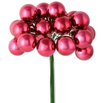 Vickerman 6" Berry Red Shiny Ball Ornament Christmas Pick