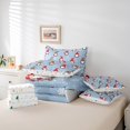 thumbnail image 5 of Homewish Funny Santa Claus Bedding Comforter Set 7pcs for Teen, Blue Winter Snowflake Queen Bedding Sets, Kawaii Christmas Gnome Reversible Queen Sheet Sets, Microfiber Bedroom Decor, 5 of 7