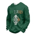 thumbnail image 2 of Men's St. Patrick's Day Ireland Crew Neck Long Sleeve Pullover Sweatshirt Casual Celtic Cross Top, 2 of 5