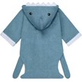 thumbnail image 4 of Albornoz con capucha para niños pequeños, baño con capucha, toalla con capucha bonita, talla única, tiburón azul Afortunado Sencillez, 4 of 5
