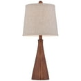 thumbnail image 6 of 360 Lighting Fraiser Modern Accent Table Lamp 23 1/2" High Brown Faux Wood Oatmeal Drum Shade for Bedroom Living Room Bedside Nightstand Office Kids, 6 of 8