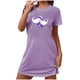 thumbnail image 2 of Camisón corto de San Valentín para mujer, talla grande, estampado en el pecho, cuello redondo, manga corta, 2 of 3
