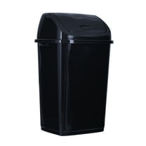 Superio Large Kitchen Trash Can 13 Gallon Black Swing Top Trash Can with Lid, 52 Qt