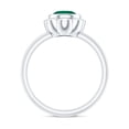 thumbnail image 2 of Rosec Jewels Lab Grown Emerald Flower Engagement Ring (1.7 Carat, AAAA Grade) - Bezel Set Emerald Ring - with Jewelry Box, 925 Sterling Silver, US 4.00, 2 of 8
