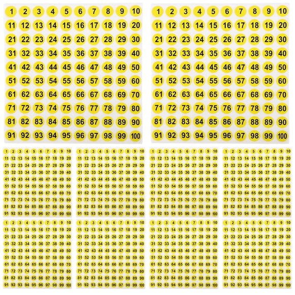 100 Sheets Number Stickers Classification Digital Labels Number Stickers Dot Number Decal