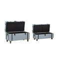 thumbnail image 3 of 2-Piece Storage Chests Accent Table Bench, Tufted Linen, Gray, 3 of 7