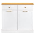 thumbnail image 5 of Ktaxon Large Trash Can Cabinet Tilt Out, 10 Gallon Kitchen Island with Hidden Storage, Dog Food Storage, Garbage Hamper Pet Proof, White, 5 of 22