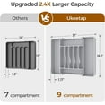 thumbnail image 2 of Extra Large Expandable Silverware Organizer, BPA-Free Food-Safe Cutlery Flatware Organizer, Kitchen Utensil Drawer Organizer, Adjustable Silverware Holder for Spoons Forks Knives, Gray, 2 of 16