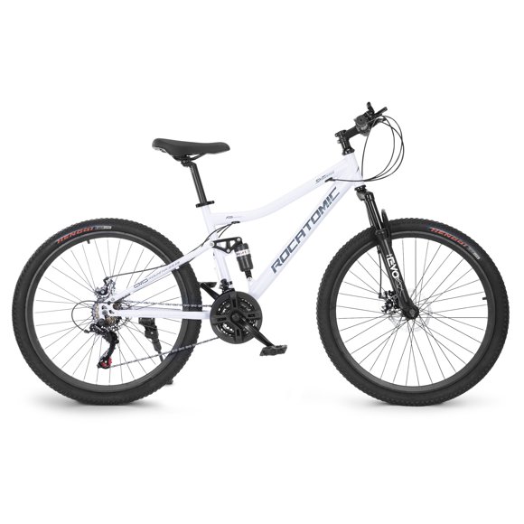 Rocatomic Bicicleta De Montaña Aria R26 21v Cambios Shimano Sl-tx30-ln Frenos De Mecánicos Doble Suspensión (blanco)