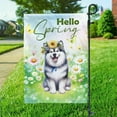 thumbnail image 3 of Alaskan Malamute Hello Spring Time Flower Floral Nature Garden Flag 12x18in Double Sided Alaska Mal Dog Lovers Gifts Outdoor Decor - 02031, 3 of 5