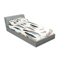 thumbnail image 2 of Ambesonne Animal Fitted Sheet & Pillow Sham Set, Bird Body Feathers Set, Twinxl, Multicolor, 2 of 2