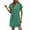 Green A, variant on LOVZFMLL Summer Dresses for Women Casual Loose T-Shirt Shift Dress V Neck Cap Short Sleeve Solid Basic Daily Outfits Wine S