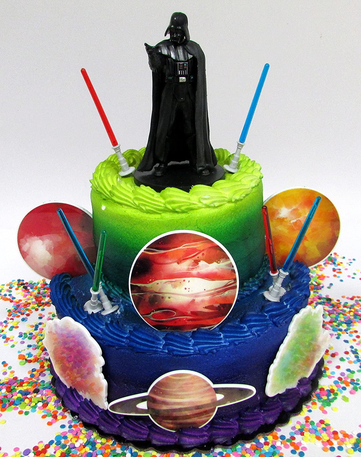 Cake Toppers Star Wars Darth Vader Welcome To The Dark Side Birthday Set Featuring Darth Vader Figure And Decorative Themed Accessories Walmart Com