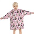 thumbnail image 3 of French Bulldog Cute Bone Paw Print Blanket Hoodies for Kids 6-13YR Oversize Wearable Blanket Hoodies for Boys Girls Teens, 3 of 7