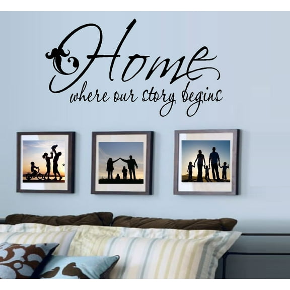 Home where our story begins ~ WALL DECAL: 12" X 22"