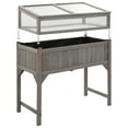 thumbnail image 5 of vidaXL 43.3"x21.3"x47.2" Solid Fir Wood Planter Boxes with Greenhouse, 5 of 12
