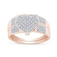 thumbnail image 4 of AFFY White Natural Diamond Heart Trio Wedding Ring Set In 14k Rose Gold (0.75 Cttw), Ring Size -10.5, 4 of 8