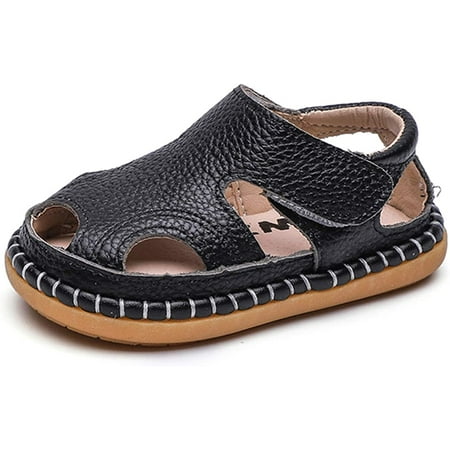 

Baby Boys Girls Summer Lightweight Soft Sole Closed-Toe Outdoor Leather Athletic Sandals
