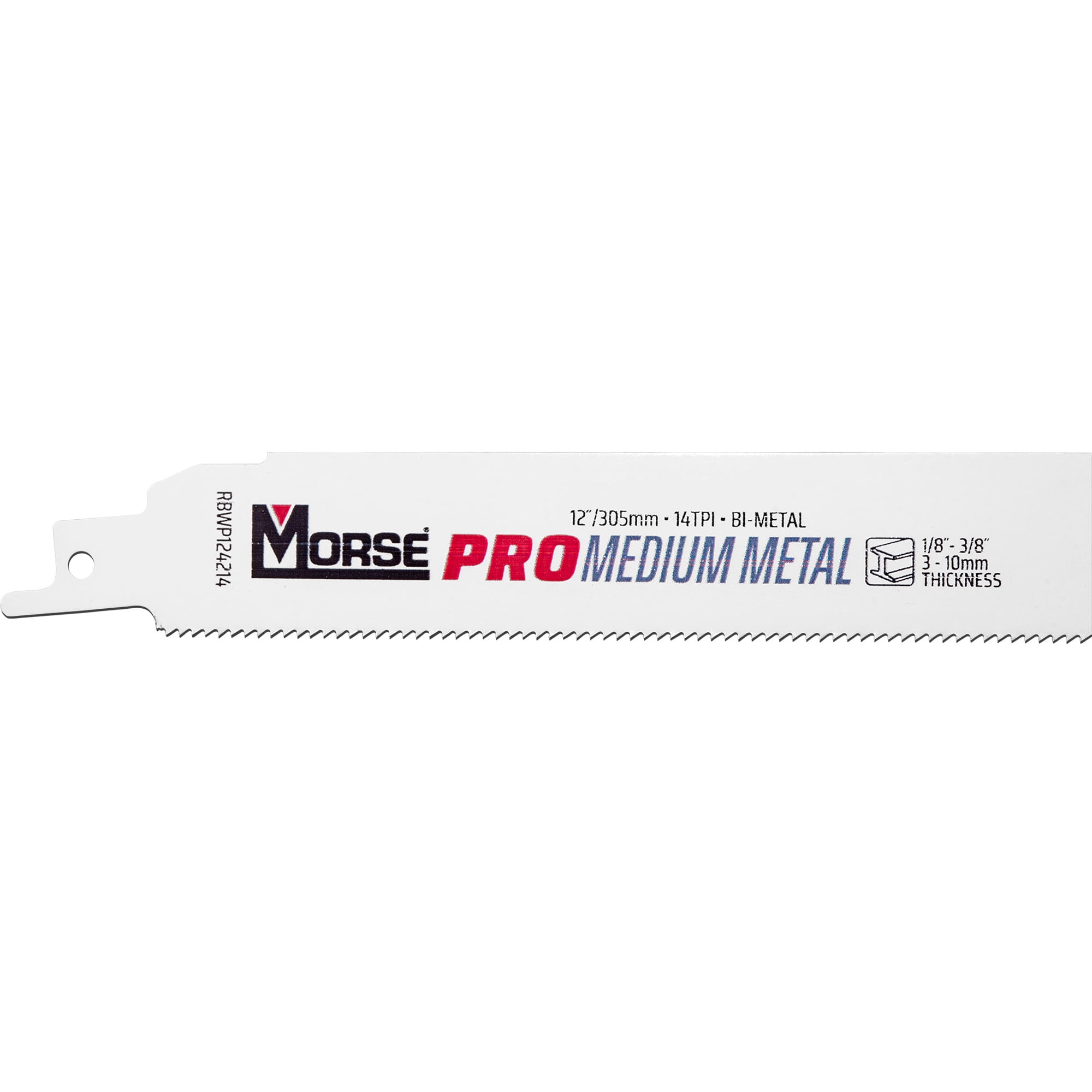 Morse Bi-Metal Pro Medium Metal Cobalt Reciprocating Saw Blade 12" x 1" x .42" 14 TPI 25 Pack