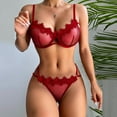 thumbnail image 2 of Lolmot 2 Piece Lingerie Set for Women Sexy Corset Lace Free Wire Racy Muslin Sleepwear Underwear Tops+Briefs锛孲exy Transparent Lingerie Set, 2 of 5