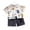 White, variant on GEZHEN Girls Boys Summer Cartoon Printing Short Sleeve Shorts Two PC Set Relaxed Fit Casual Outfits