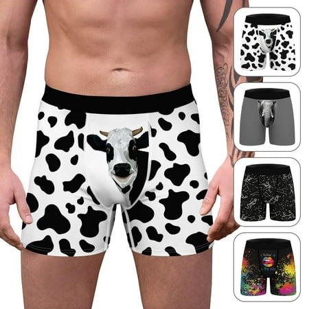 

Sunsunrise Men Panties Breathable Stretchy Seamless Lint Free Anti-Wrinkle Daily Wear Soft Fabric Digital Printing Men Boxers Male Clothes