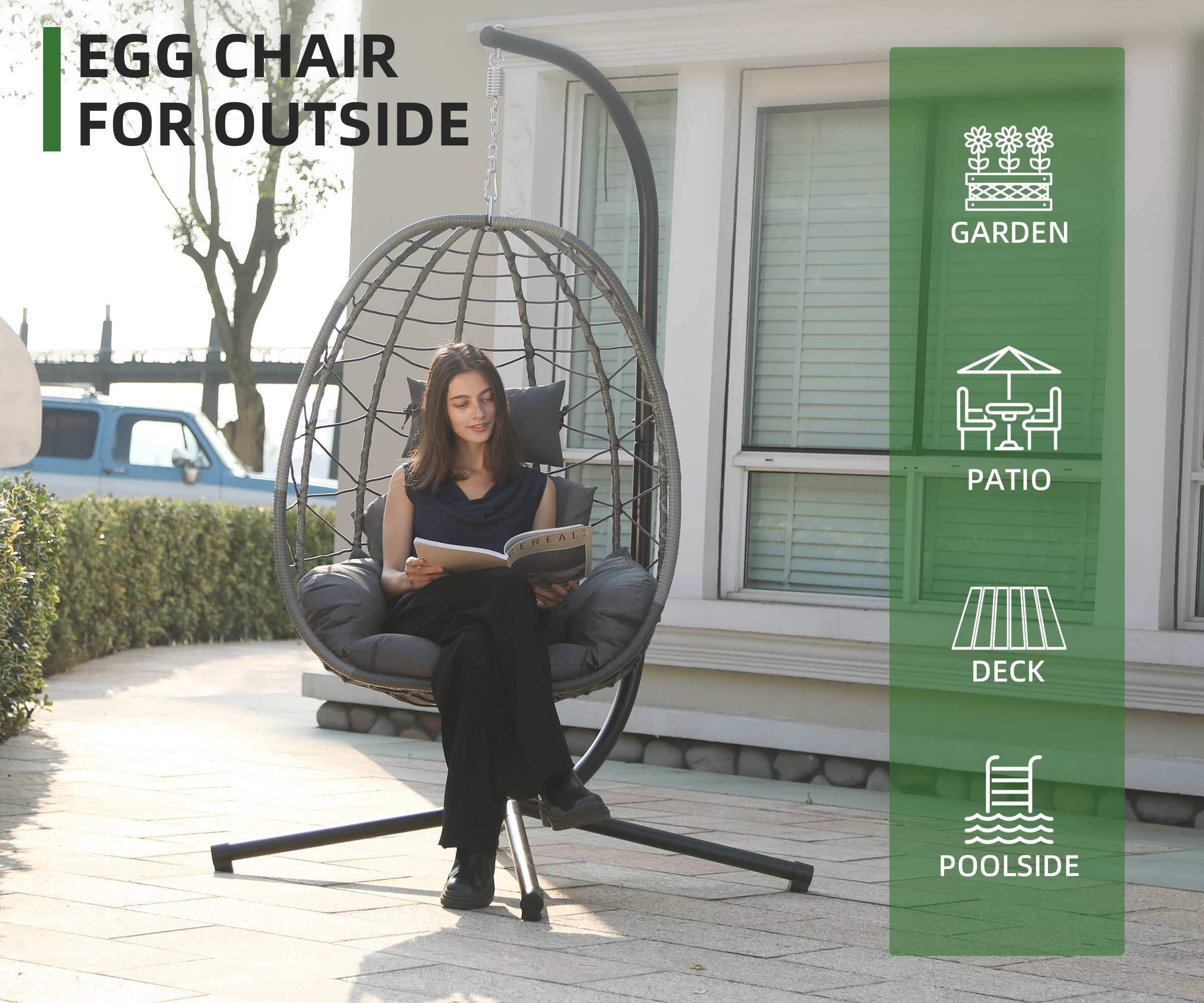 F09LG Swing Egg Chair with Leg Rest by Artisan Furniture - U-TRADE furniture