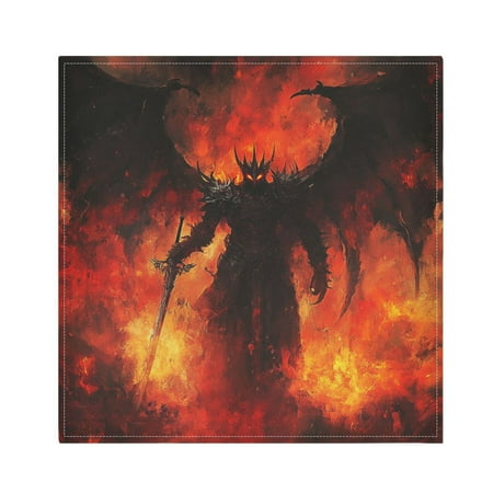 

WOBOGO The Demon with A Sword Cloth Napkins 6 Pieces Soft Elegant Touch Durable Absorbent Quick Drying for Elegant Dining