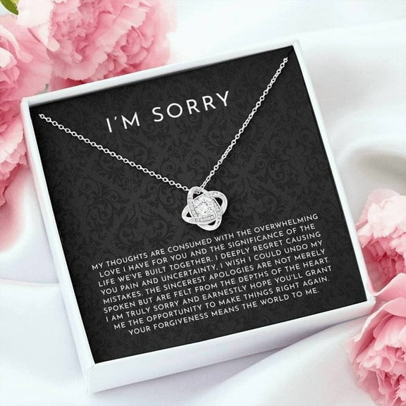 I'm Sorry Gift, Apology Her, Please Forgive Me Gift, Breakup Girlfriend, Gift Of Apology Necklace, Divorce Wife, White Love Knot Necklace