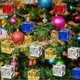 thumbnail image 3 of Mini Christmas Ornaments,72pcs Assorted Colors Metallic Foil Wrapped Ornaments,QZS Glitter Fabric Box Decorations for Xmas Tree,Party Favors, 3 of 6