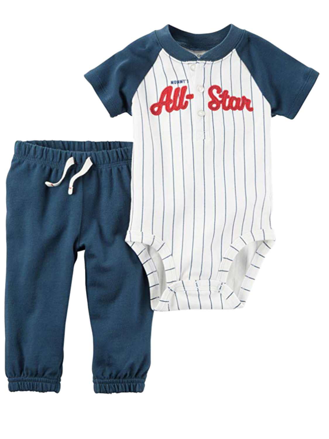 Star Baseball Baby Outfit Bodysuit 