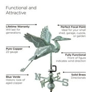 Good Directions Blue Heron Garden Weathervane, Blue Verde Copper - 17.5"L