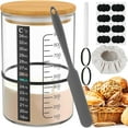 thumbnail image 3 of Ikoopy 9pcs Sourdough Starter Jar Kit 900ML Large Capacity Sourdough Starter Container with Lid Spatula Marking Tape and Temperature Paper Reusable Wide Mouth Glass Sourdough Fermentation Jar, 3 of 10