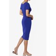 thumbnail image 4 of TheMogan Robe Midi Moulante en Jersey de Coton Extensible à Manches Courtes pour Femmes, 4 of 6
