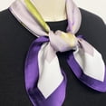 thumbnail image 3 of Wrapables Satin Neckerchief Square Scarf 26.5 x 26.5 Inches, Lavender Irises, 3 of 5