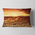 thumbnail image 2 of Designart Cloudy Dramatic Sunset in Desert - Landscape Printed Throw Pillow - 12x20, 2 of 5