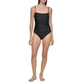 thumbnail image 2 of DKNY Women's One Piece Quick-Drying Fabric Bandeau Maillot Swimsuit (Black, M), 2 of 5