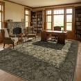 thumbnail image 3 of ATHOPE Floral 8x10 Area Rug, Machine Washable Rugs Soft Non Slip Low Pile Rugs for Living Room Bedroom Nursery Kitchen Dining Room Indoor, Large Floral Print Pattern Carpet, Brown, 3 of 8