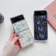 thumbnail image 4 of Galaxy Z Flip 3 Clear Case, Cute Pretty Butterfly Glitter Shockproof Soft Flexible Rubber Girls Women Cover Case for Samsung Z Flip 3 (Blue), 4 of 14