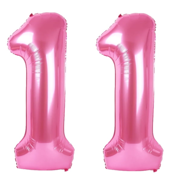 Globo digital Kelfuoya, 40 cm, rosa, número 11, para fiesta de cumpleaños