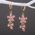thumbnail image 2 of Women 5 Color Cubic Zircon Drop Earring Luxury 18k Yellow Gold Plated Jewelry, 2 of 3
